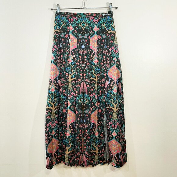 EUC Sandro Ivane Enchanted Forest Midi Skirt 0, XS $295 - Picture 5 of 12